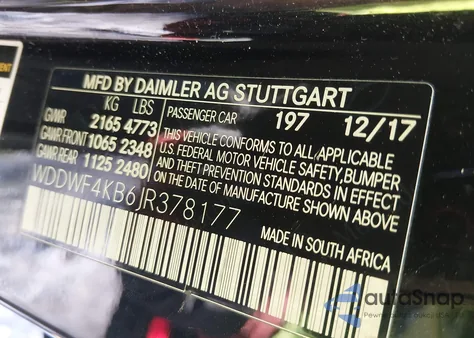 2018 Mercedes-Benz C 300 4Matic from USA, damaged, VIN WDDWF4KB6JR378177